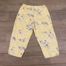 Anna Ocean Cropped Pull On Pants ~ Sz XL ~ Yellow ~ High Rise ~ 24&quot; Inseam - £13.42 GBP