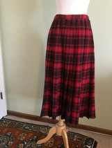 Pendleton Long Plaid Tartan Pleated  Skirt 100% Pure Virgin Wool 28&quot; waist EEUC! - £53.97 GBP
