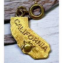 Vintage Monet Charm State of California Outline Gold Tone for Bracelet - £15.93 GBP