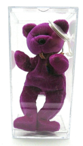 Ty Beanie Baby MILLENIUM Plush Purple Bear with Earth 2000 born 1999 - £49.34 GBP