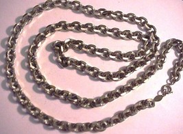 Vintage FREIRICH Chain Link Necklace Silver Tone 36” Long - £22.06 GBP