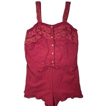 Sperry Romper Red Sleeveless NEW Cotton Lined Lace Floral Eyelet Buttons... - £29.33 GBP