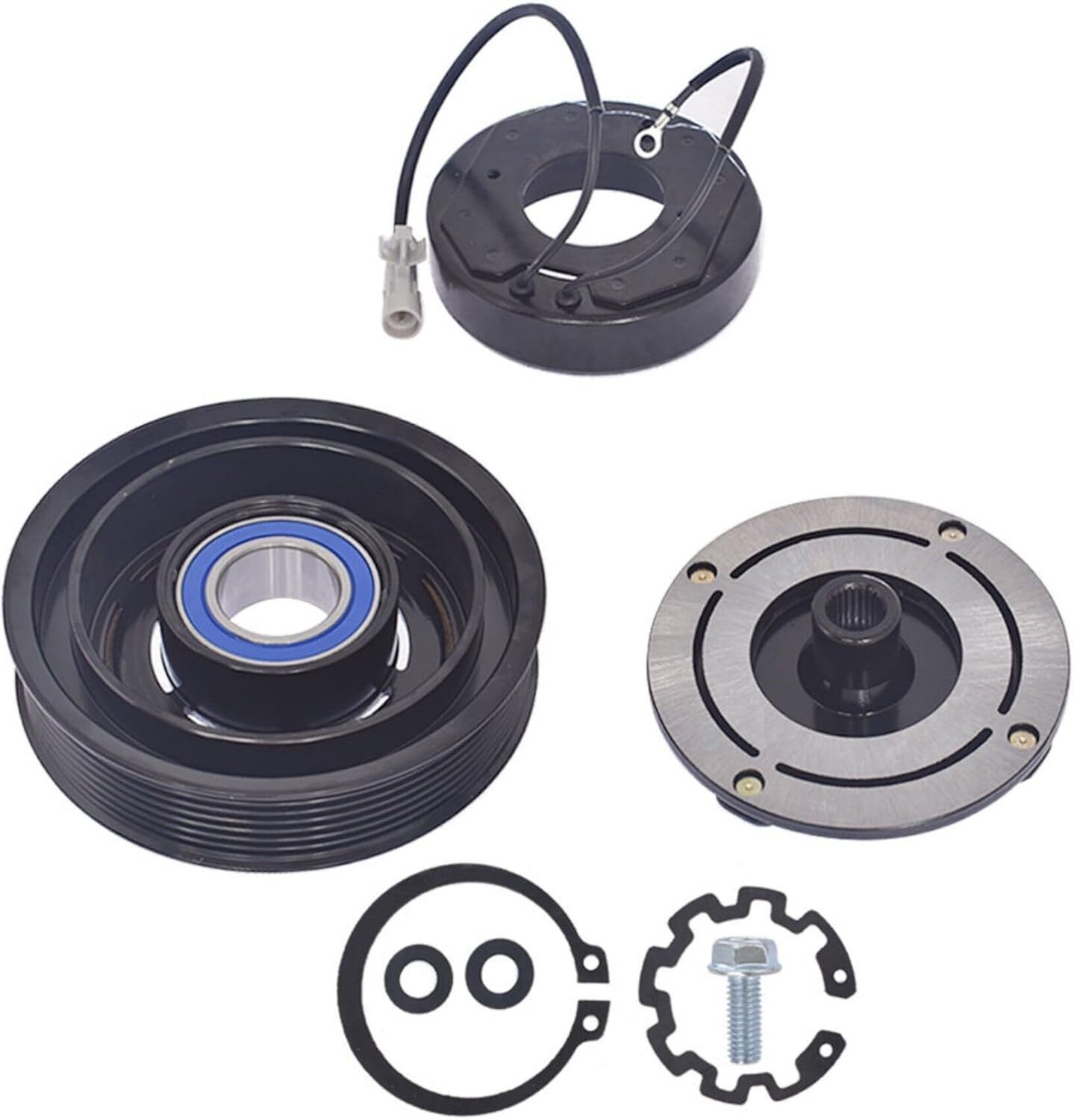 GXYWADY AC Compressor Clutch Kit with Pulley Plate Coil 10S17E Replaceme... - $96.06
