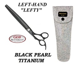 Geib Buttercut Black Pearl Titanium Left Hand Thinning Blending Shear Scissor - £129.48 GBP