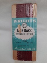 Vintage NIP Wright&#39;s Baby Rick Rack Sewing Trim 100% Cotton ~ Dubonnet ~ 6 Yards - £6.19 GBP