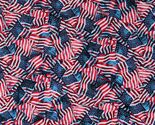Cotton Patriotic Flags Independence Day Red Blue Fabric Print by Yard D3... - $13.95