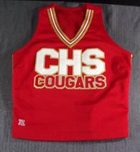 GOLD RED SIZE 34-18 CHS COUGARS CHEERLEADER CHEER TOP BLOUSE COSPLAY HAL... - £22.84 GBP