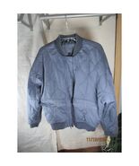 Universal Thread Quilted Bomber Jacket Blue Ribbed Collar Cuffs Pockets ... - $298.64 MXN