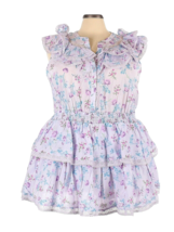 NWT LoveShackFancy x Target Lou in Purple Floral Double Ruffle Tiered Dr... - $92.00