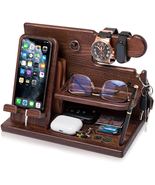 Wooden Phone Docking Station - Elegant Desk Organizer for Men - $75.11