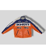 Schott&quot; Vintage G4 Performane Racing Leather Jacket Blue/Orange Sz XXL M... - $570.00