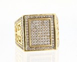 Cubic zirconia Unisex Cluster ring 14kt Yellow Gold 371349 - £614.59 GBP