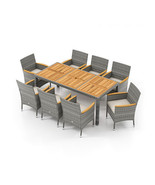 9 Pieces Patio PE Wicker Dining Set for Deck  Garden and Yard-White - Co... - €723,72 EUR