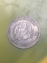 1865 Bolivia Old Silver Coin 1/2 Melgarejo Small Beard Peace Maker Valor Talent - $64.53