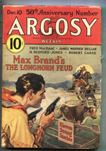 Argosy 12/10/1932 Paul Stahr cover art-Max Brand-Pulp Magazine - £76.13 GBP