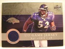 2008 Upper Deck Ray Lewis Game Jersey Card [b4b15] - £11.52 GBP