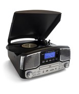 Refurbished Trexonic Retro Wireless Bluetooth, Record and CD Player in B... - £57.60 GBP