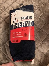 Debra Weitzner Heated MENS size 7-15 THERMO SOCKS 2 Pairs blue/black - £14.98 GBP