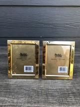 2 Vintage Solid Brass Lacquer Coated 3 1/2 X 5”Picture Frames Retro 70s 80s - £15.16 GBP