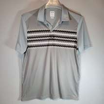 Oakley Golf Polo Mens Medium Gray and Black Polyester Short Sleeve - $15.96