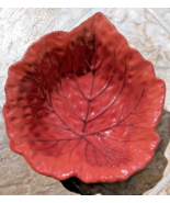 Fresh Decor Ceramic Leaf Serving Bowl Rust Orange 7&quot;Hx6.5&quot;Wx2&quot;D Thanksgi... - $13.99