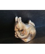Vintage Pewter Metal Squirrel Eating Acorn Coin Bank 4.5&quot;  x 5&quot; Money Pi... - $32.48 CAD