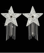 Silver sequin pasties - Luxury reusable nipple covers - star shaped pasties - £19.80 GBP