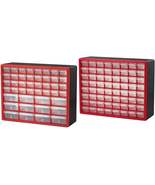 10144 44-Drawer &amp; 10164 64-Drawer Plastic Storage Cabinets, Red - €106,91 EUR