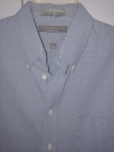 CLAYBROOKE WRINKLE FREE CHECKED MEN&#39;S SS BUTTON SHIRT-16.5-BARELY WORN - £8.99 GBP