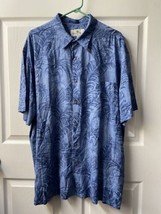 Island Shores Short Sleeved Button Front Dress Shirt Mens XL Xtra Large Hawaiian - £13.16 GBP