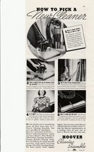1938 Hoover Vintage Print Ad How To Pick A New Cleaner Cleaning Ensembles - £7.88 GBP