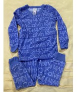 Calvin Klein Youth Blue&amp;White W/Logo Size 4 Top &amp; Bottom Pajama Set/Slee... - $13.85
