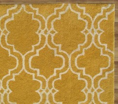 Moroccan Scroll Tile Yellow Handmade Persian Style Woolen Area Rug - 6&#39; ... - $9,929.86 MXN