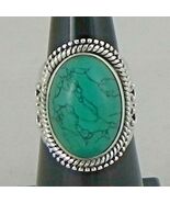 925 Sterling Silver Genuine Turquoise Handmade Antique Ring Festival Gift - $89.37