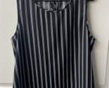 DR2 Womens Tank Top Womens Size Large Black White Vertical Striped Caree... - $15.75