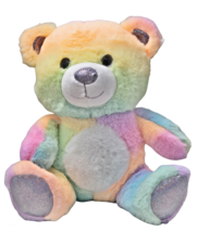 Fiesta Toys Rainbow Sherbet Soft Plush Teddy Bear Stuff Animal Sparkly Feet 10" - $19.99