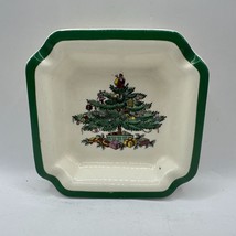 Spode Christmas Tree Square Dish Set Of 3 4.5&quot; Green Bordered Holiday Se... - $25.94