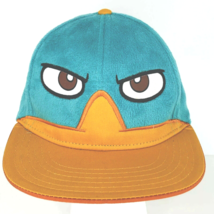 Disney Phineas Ferb Baseball Hat Perry the Platypus Agent P Snap Back Fuzzy Cap  - £22.01 GBP