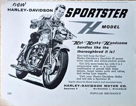 8 1950&#39;s Print Ads Harley Davidson Duo-Glide-Sportster H Model-Hydra-Mot... - $32.04