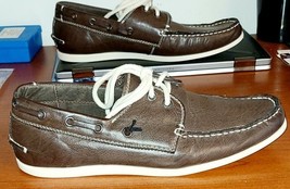 Shoes Men&#39;s Size 9M G.H. Bass &amp; Co. Bass Brown Leather Stitched Boat. - $226.15 MXN