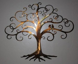 Love Bird Swirled Tree of Life - Metal Wall Art - Copper 36&quot; x 40&quot; - £166.63 GBP