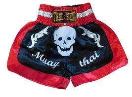 Muay Thai Boxing Short Pants Pant MMA Kickboxing Men Women Workout SKULL... - $550.29 MXN