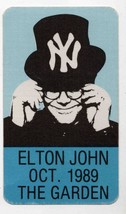 Elton John 1989 Madison Square Garden Backstage Pass New York - $19.79