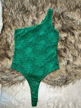 Green Lace 1 Strap Large Thong G String Bodysuit Bodice Unitard Bodycon Lingerie - £12.01 GBP