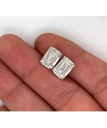 Lab Grown 2 Cts IGI Certified F/ VS2 Diamond Stud Earring Emerald Cut 14... - $850.00