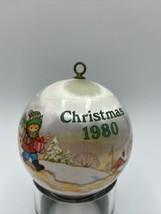 Vintage 1980 Hallmark Merry Christmas Teacher Satin Ornament  - £5.42 GBP