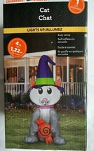 Inflatable Holiday Cat 4 Feet Halloween Airblown Yard Inflatable Gemmy Lights Up - £22.54 GBP