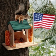 Squirrel Feeder House Wooden Squirrel Picnic Table with Roof - £15.41 GBP