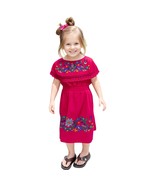 Mexican Floral Embroidered Red Dress Size 2 - $24.75