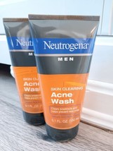 2 Pk Neutrogena Men Skin Clearing Daily Acne Face Wash 5.1 fl oz, Salicy... - £23.53 GBP